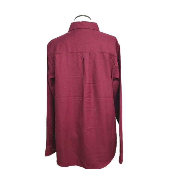Dixxon Bordeaux Burgundy Solid Button Up Pearl Snap Flannel Streetwear Moto L - Picture 4 of 7